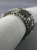 WIDE 3.75CT WHITE & BLACK DIAMOND 14KT WHITE GOLD 3D MULTI ROW ANNIVERSARY RING