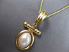 ESTATE LARGE AAA MOTHER OF PEARL 14KT YELLOW GOLD OVAL ENHANCER FLOATING PENDANT