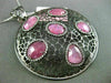 ESTATE LARGE 1.36CT DIAMOND & AAA PINK SAPPHIRE 14KT BLACK GOLD FILIGREE PENDANT