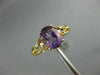 ESTATE 1.32CT DIAMOND & AAA OVAL AMETHYST 14K YELLOW GOLD 3D TRIANGULAR FUN RING