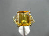 ESTATE 2.66CT DIAMOND & AAA YELLOW TOPAZ 14K YELLOW GOLD 3 STONE ENGAGEMENT RING
