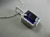 ESTATE LARGE 7.04CT DIAMOND & AMETHYST 14KT WHITE GOLD FILIGREE FLOATING PENDANT