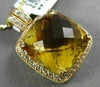 ESTATE LARGE 6.40CT DIAMOND & EXTRA FACET CITRINE 14K ROSE GOLD FLOATING PENDANT