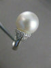 ESTATE DIAMOND 14MM SOUTH SEA PEARL 14KT WHITE GOLD FANCY COCKTAIL RING VS #2670