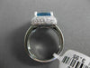 ESTATE WIDE 4.75CTW DIAMOND & AAA BLUE TOPAZ 14KT WHITE GOLD 3D SQUARE HALO RING