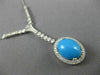 ANTIQUE 5.80CT DIAMOND & AAA TURQUOISE 14K WHITE GOLD HALO ETOILE NECKLACE 21870