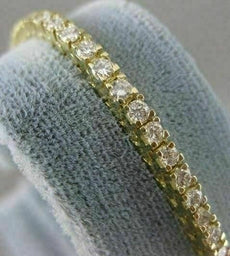 ESTATE 5.00CTW DIAMOND 14KT YELLOW GOLD LINE TENNIS BRACELET F/G VS 3MM #18411