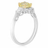 ESTATE GIA 1.30CT WHITE & FANCY YELLOW DIAMOND 18KT 2 TONE GOLD ENGAGEMENT RING