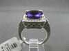 ESTATE LARGE 4.52CTW DIAMOND & AAA AMETHYST 14KT WHITE 3D FILIGREE COCKTAIL RING