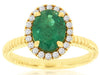 1.97CT DIAMOND AAA EMERALD 14KT YELLOW GOLD OVAL HALO FRIENDSHIP ENGAGEMENT RING