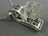 ESTATE LARGE 1.0CT ROUND & PRINCESS DIAMOND 14KT WHITE GOLD RECTANGULAR PENDANT