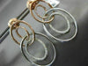 ESTATE LARGE .50CT DIAMOND 14K WHITE & ROSE GOLD OVAL LOVE KNOT HANGING EARRINGS