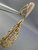 ESTATE EXTRA LARGE 5.34CT PINK DIAMOND 18K ROSE GOLD FILIGREE TEAR DROP EARRINGS