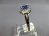 1.42CT DIAMOND & AAA TANZANITE 14K WHITE GOLD 3D OVAL & BAGUETTE ENGAGEMENT RING