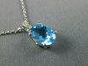ESTATE 2.51CT DIAMOND & AAA BLUE TOPAZ 14KT WHITE GOLD 3D OVAL FLOATING PENDANT