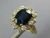 4.55CT DIAMOND AAA SAPPHIRE 18KT YELLOW GOLD OVAL & ROUND FLOWER ENGAGEMENT RING