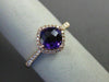 ESTATE 1.02CT DIAMOND & AAA AMETHYST 14KT ROSE GOLD 3D CUSHION FUN LOVE RING