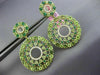 ESTATE LARGE .75CT DIAMOND & MULTI GEM 14K 2 TONE GOLD BOHEMIAN GREEN EARRINGS
