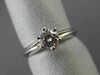 ESTATE WIDE .50CT ROUND DIAMOND 18K WHITE GOLD SOLITAIRE ENGAGEMENT RING #11347