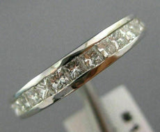 ESTATE .78CT DIAMOND 14KT WHITE GOLD 3D CLASSIC CHANNEL WEDDING RING BAND #1338