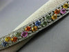 ESTATE WIDE 22.37CT DIAMOND & AAA MULTI COLOR SAPPHIRE 14KT WHITE GOLD BRACELET