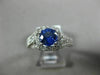 ESTATE 1.56CT DIAMOND & AAA SAPPHIRE 14K WHITE GOLD SQUARE HALO ENGAGEMENT RING