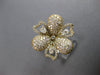 LARGE 1.60CT DIAMOND 14KT YELLOW GOLD ROUND & PEAR SHAPE FLOWER ROSE LOVE RING