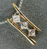 ESTATE .70CT WHITE & PINK DIAMOND 18KT WHITE & ROSE GOLD 3D THREE STONE PENDANT
