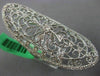 ESTATE EXTRA LARGE .94CT DIAMOND 18K WHITE GOLD OPEN FILIGREE OVAL COCKTAIL RING