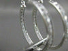 ESTATE 3.50CT DIAMOND HOOP INSIDE OUT 18K WHITE GOLD 33MM FILIGRE EARRINGS 20167