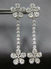 EXTRA LARGE 3.65CT DIAMOND 18KT WHITE GOLD 3D FLOWER CHANDELIER HANGING EARRINGS