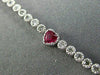 ESTATE 1.91CT DIAMOND & AAA RUBY 18KT WHITE GOLD FILIGREE HEART TENNIS BRACELET