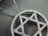 ESTATE EXTRA LARGE 2.68CT DIAMOND 14KT WHITE GOLD STAR OF DAVID PENDANT #ELV15
