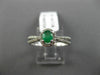 ESTATE .55CT DIAMOND & EMERALD 14KT WHITE GOLD CLASSIC OVAL HALO ENGAGEMENT RING