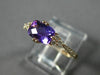 ESTATE 1.04CT DIAMOND & AAA AMETHYST 14KT ROSE GOLD 3D CLUSTER RECTANGULAR RING