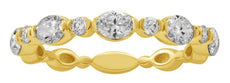 .88CT DIAMOND 14K YELLOW GOLD ROUND & OVAL 3/4 ETERNITY WEDDING ANNIVERSARY RING