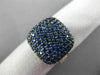 ESTATE LARGE 2.82CT DIAMOND & AAA SAPPHIRE 18KT WHITE GOLD 3D SQUARE PAVE RING