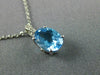 ESTATE 2.51CT DIAMOND & AAA BLUE TOPAZ 14KT WHITE GOLD 3D OVAL FLOATING PENDANT
