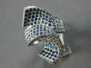 ESTATE EXTRA LARGE 3.07CT DIAMOND & AAA SAPPHIRE 18KT WHITE GOLD LOVE KNOT RING