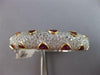 12.99CT DIAMOND & AAA RUBY 18K 2 TONE GOLD TRILLION & ROUND CUFF BANGLE BRACELET