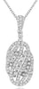 ESTATE .51CT DIAMOND 18KT WHITE GOLD MULTI ROW CLUSTER OVAL FUN FLOATING PENDANT