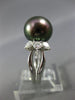 ESTATE .75CT DIAMOND & AAA TAHITIAN PEARL PLATINUM ROUND & PEAR SHAPE LOVE RING