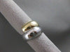 ANTIQUE FANCY 17MM WIDE 14KT WHITE YELLOW GOLD LOVE COCKTAIL RING BAND #19270
