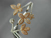 ESTATE EXTRA LARGE 1.2CT DIAMOND 14K WHITE & ROSE GOLD FLOWER DOUBLE FINGER RING