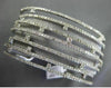 ESTATE EXTRA LARGE 5.95CT DIAMOND 14KT WHITE GOLD 3D MULTI ROW BANGLE BRACELET