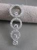 ESTATE 1.06CT DIAMOND 14K WHITE GOLD LONG DESIGNER CIRCLE JOURNEY PENDANT #2384