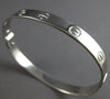 ESTATE 14KT WHITE GOLD 3D CLASSIC SOLID CUFF BANGLE BRACELET #28313