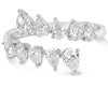 WIDE 1.15CT DIAMOND 14KT WHITE GOLD 3D PEAR SHAPE CRISS CROSS ANNIVERSARY RING