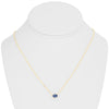 1.25CT DIAMOND & AAA SAPPHIRE 14KT YELLOW GOLD OVAL SOLITAIRE HALO LOVE NECKLACE