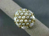 ANTIQUE LARGE AAA SOUTH SEA PEARL 14KT YELLOW GOLD 3D FLOWER CLUSTER RING #22299